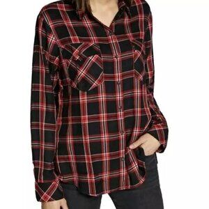 Sanctuary Women's Size Medium Boyfriend For Life Shirt Plaid